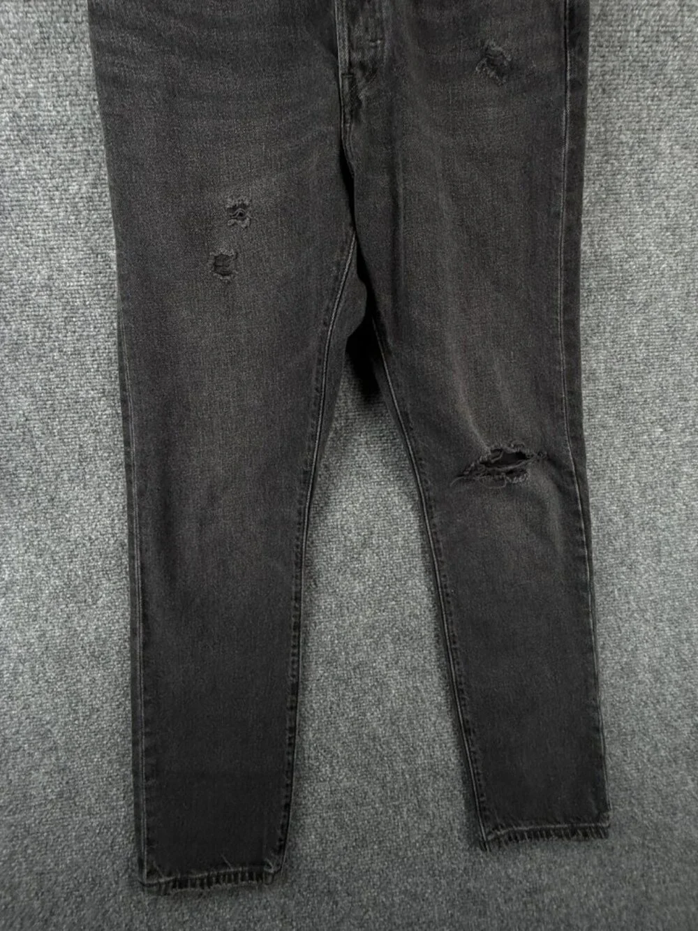 Levis Premium 501 S Jeans Women Black Button Fly Big E Charcoal Wash Straight